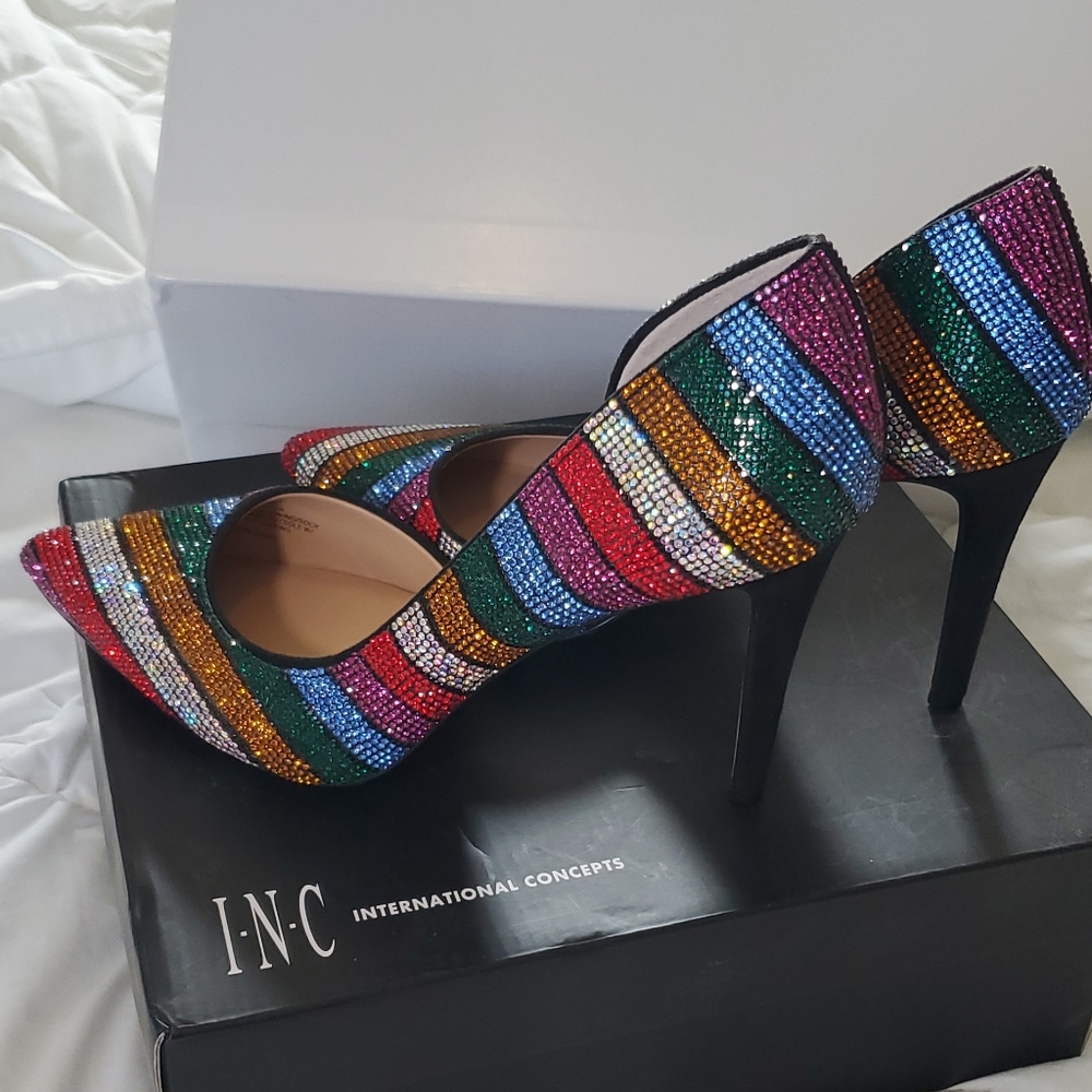 INC International Concepts Multicolor Rhinestone Heels - Picture 7 of 7